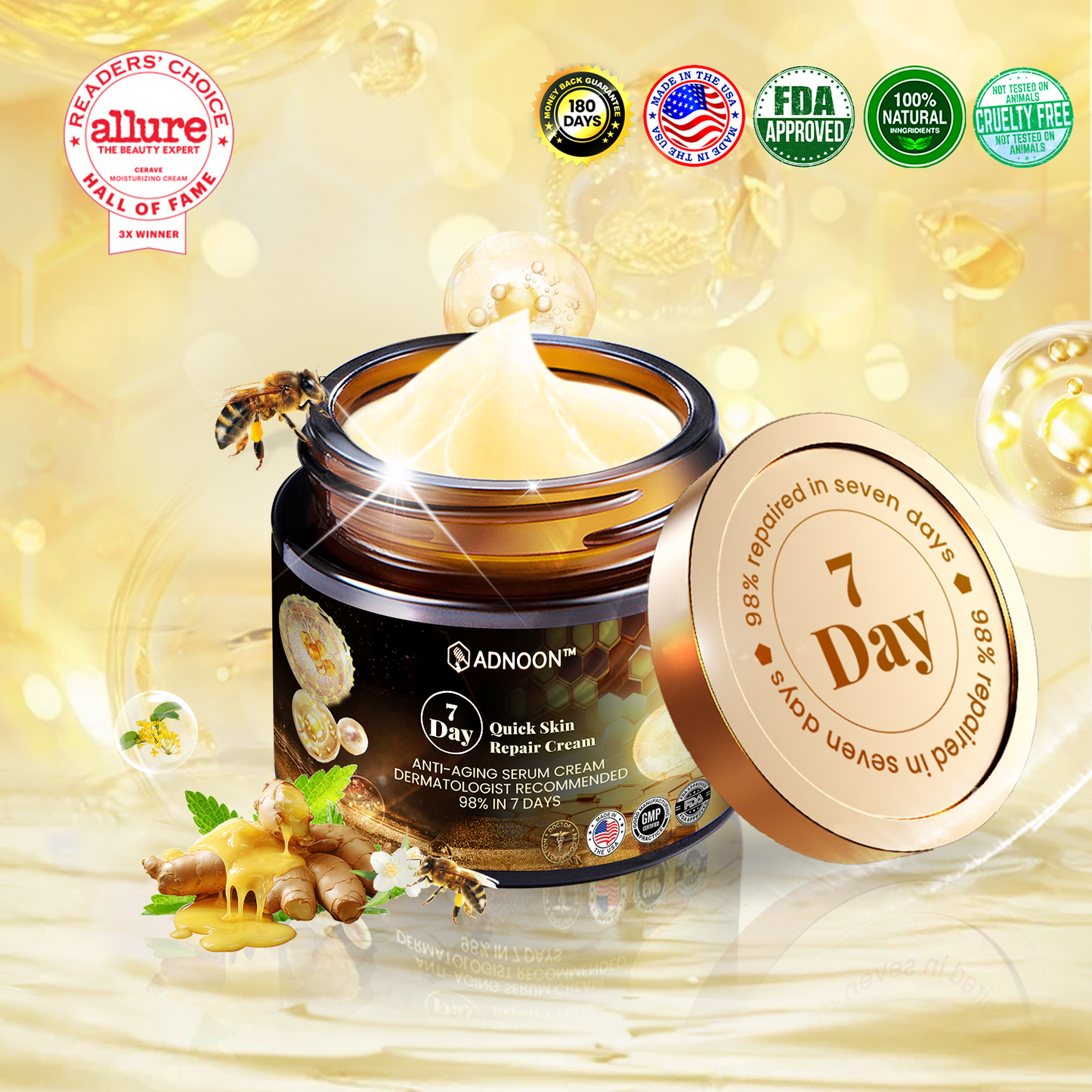 ADNOON® 7 Day Quick Skin Repair Cream-Relieves Scars, Acne, Burns, Rashes, Wrinkles & More