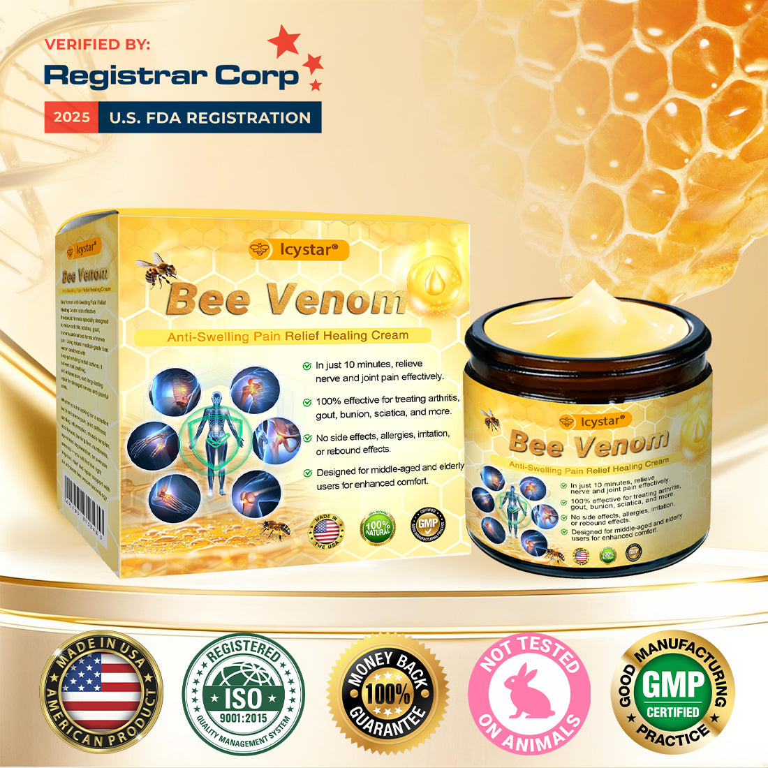 LCYSTAR® Bee Venom Anti-Swelling Pain Relief Healing Cream
