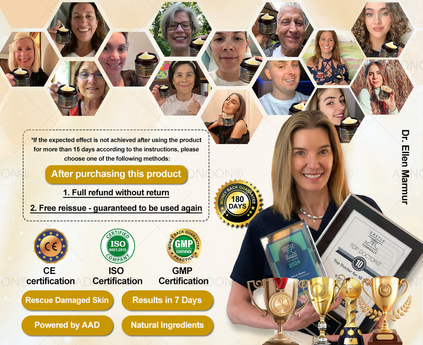 ADNOON® 7 Day Quick Skin Repair Cream-Relieves Scars, Acne, Burns, Rashes, Wrinkles & More